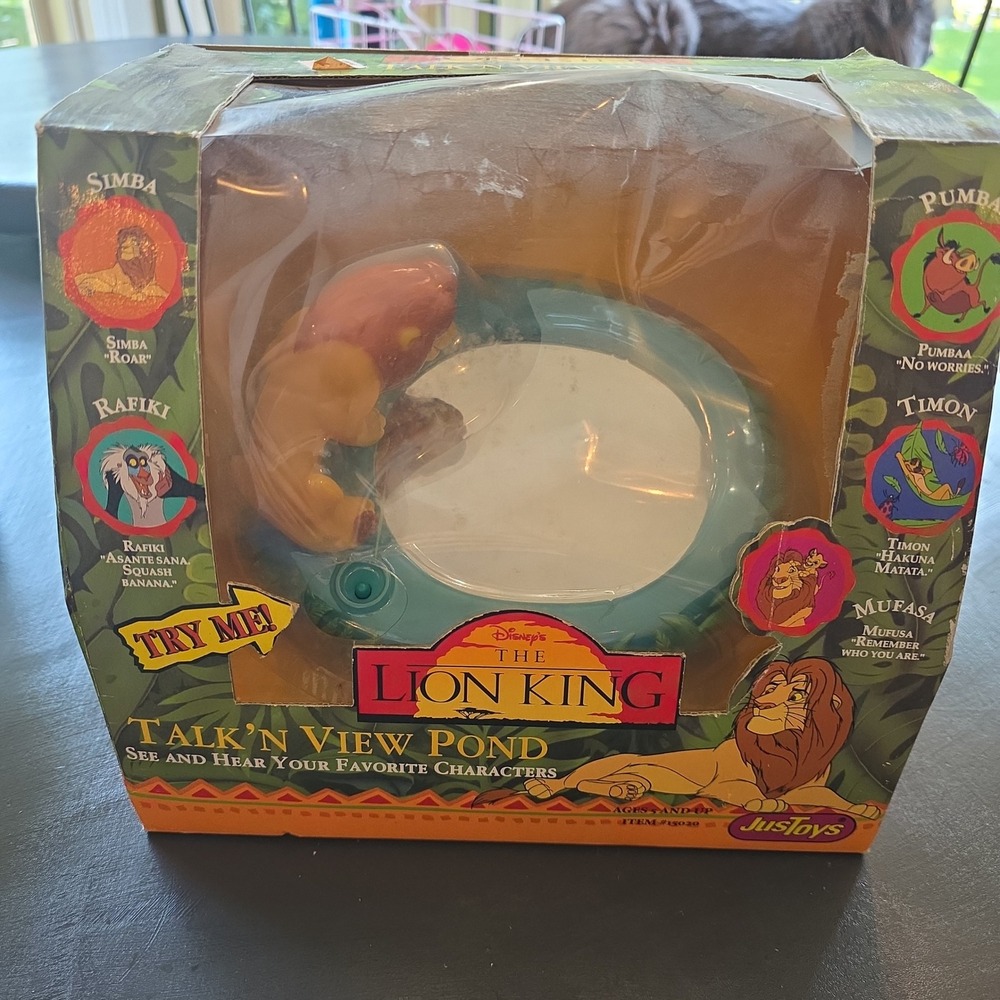 Vintage 1994 Disney The Lion King Talk 'N View Pond JustToys Simba 15020 NIB